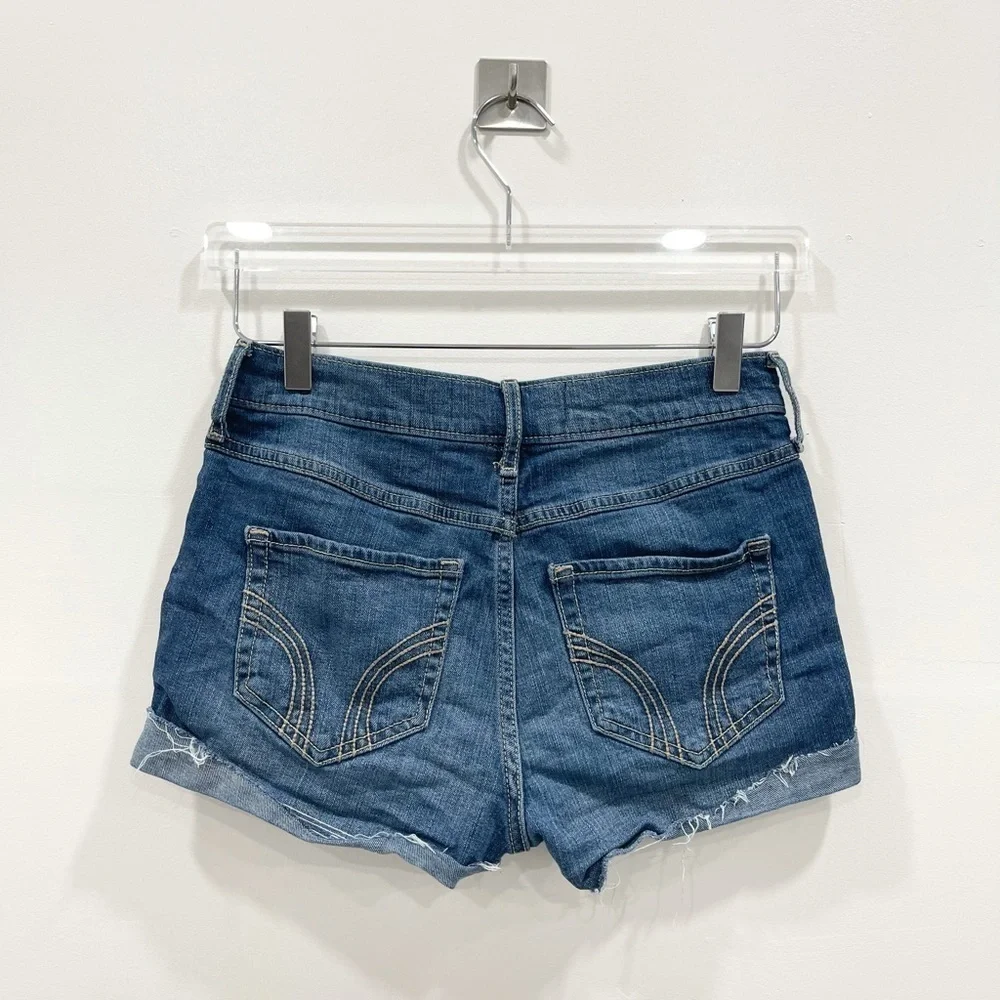 Hollister High Rise Short Short Denim Distressed